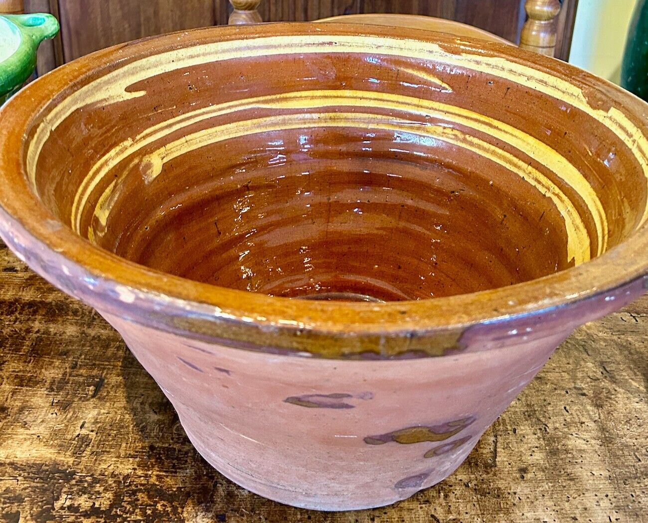 French Glazed 17th Century Antique Terra Cotta Jar
