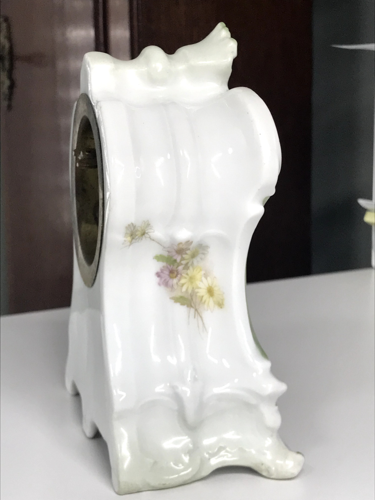 1800s Miniature Victorian Porcelain Wind-Up Mantel Clock