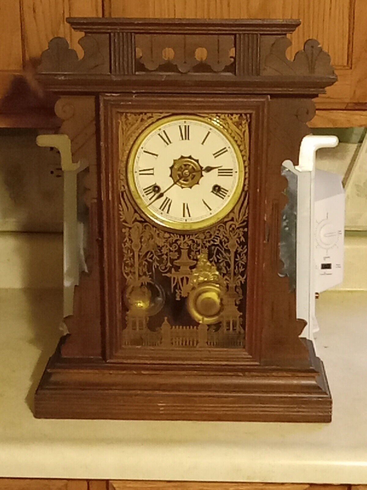 Antique American Wringer Co. Eclipse Kitchen Clock, Mid 1900s