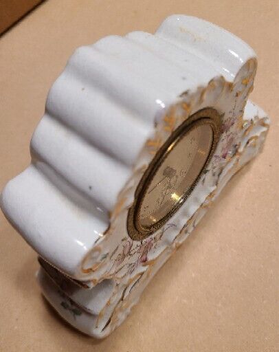 1800s NEW HAVEN Miniature Victorian Porcelain Mantel Clock
