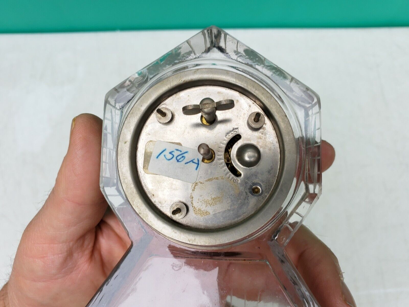 Early 1900s Antique Cut Glass Floral Desk Clock