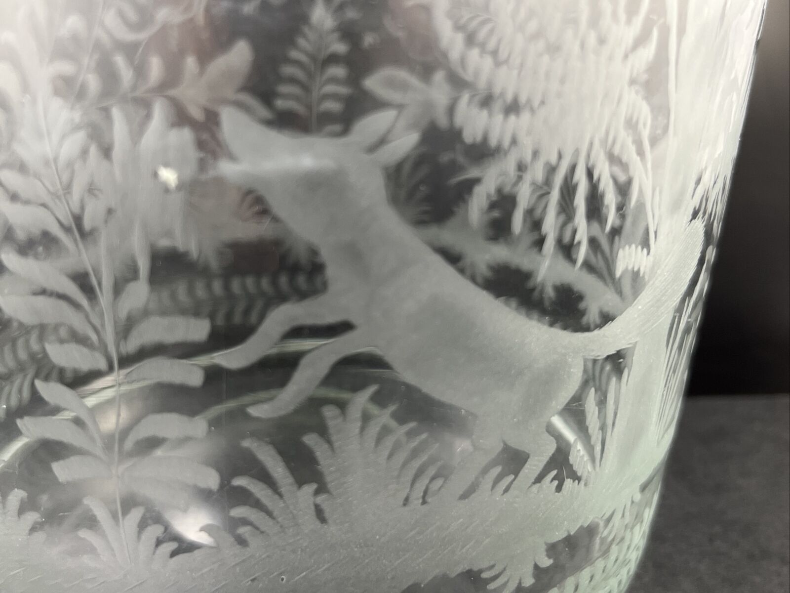 18th Century Cut Wheel Engraved Glass Grape Rinser