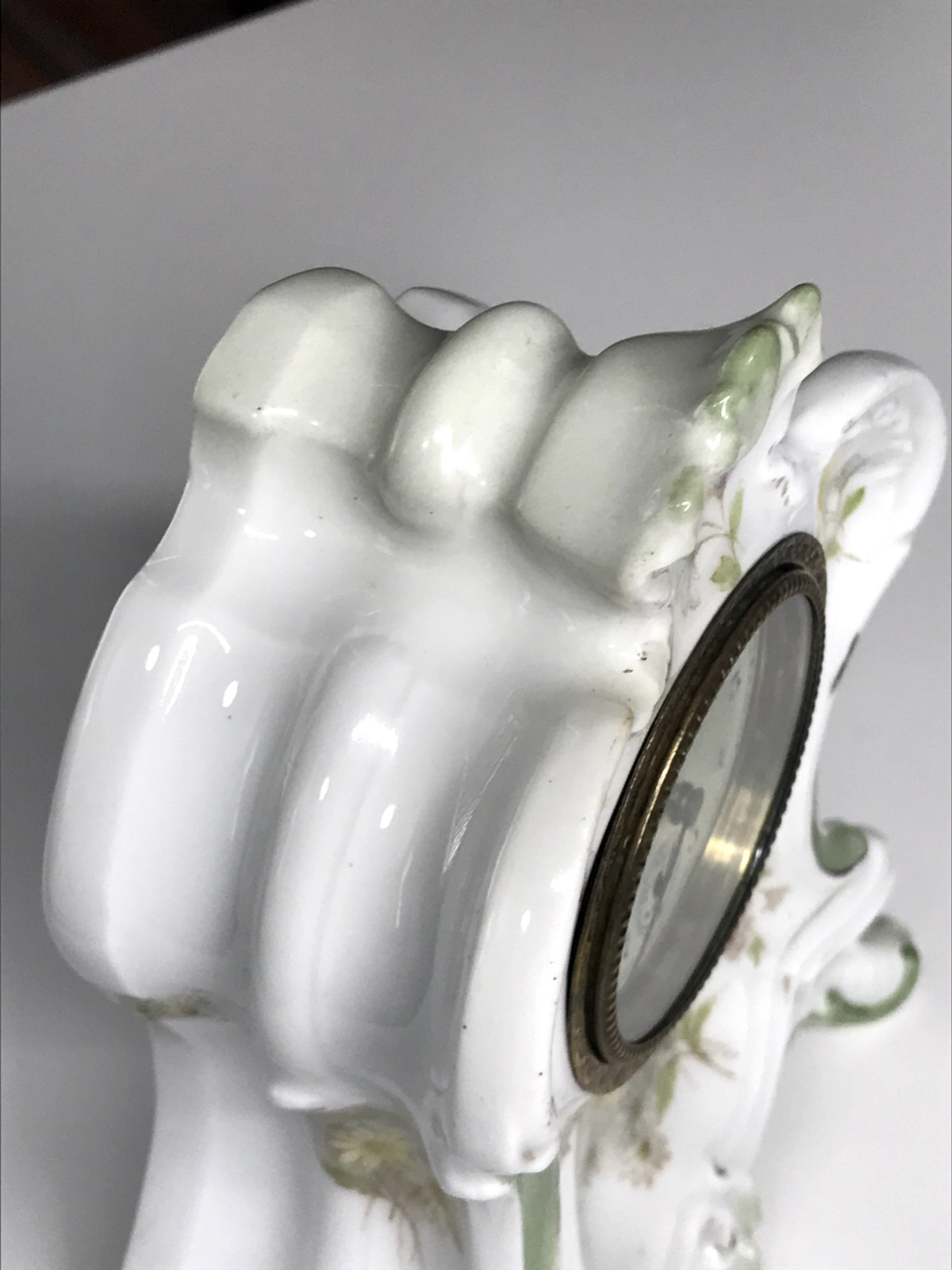 1800s Miniature Victorian Porcelain Wind-Up Mantel Clock