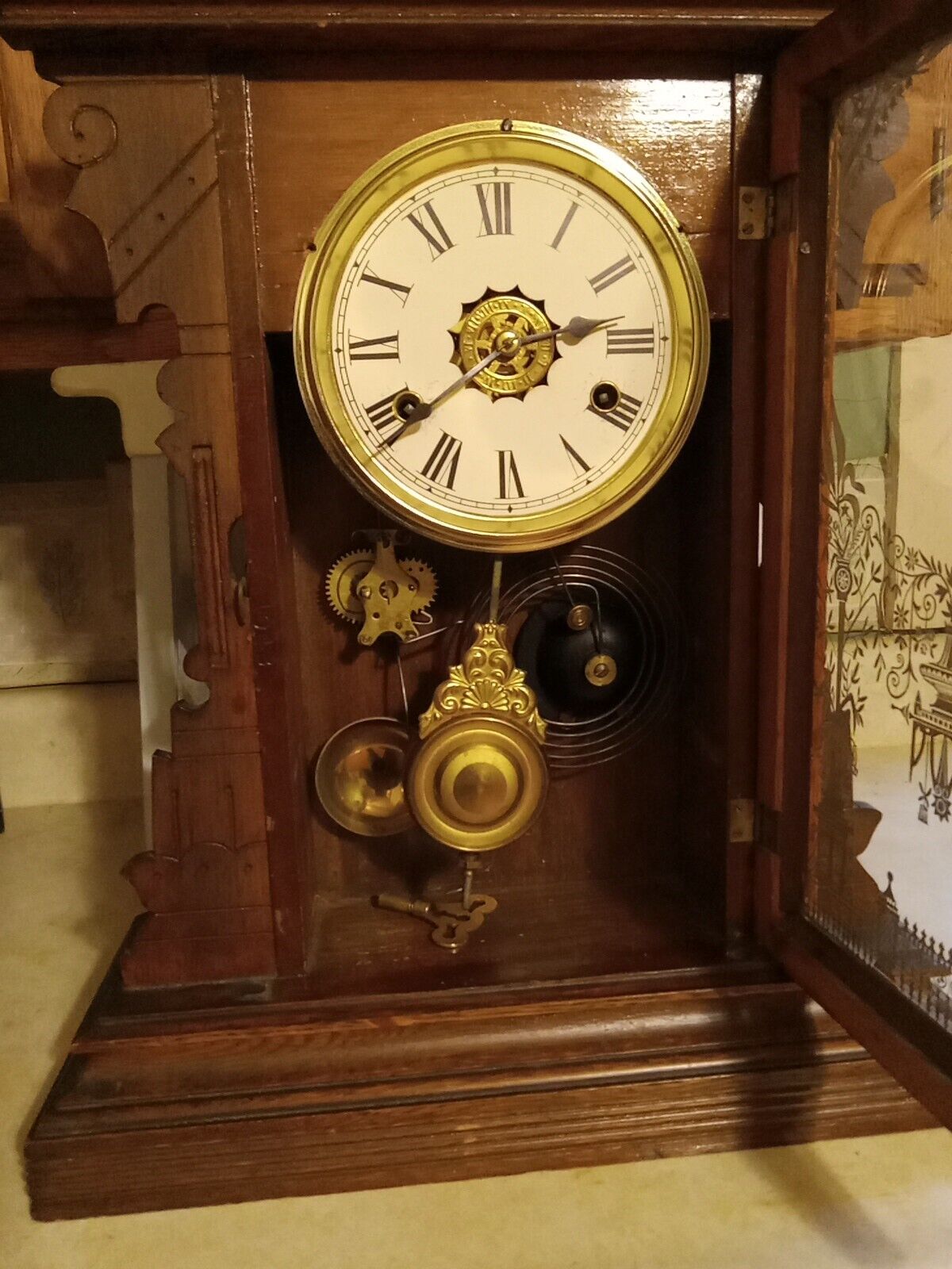 Antique American Wringer Co. Eclipse Kitchen Clock, Mid 1900s