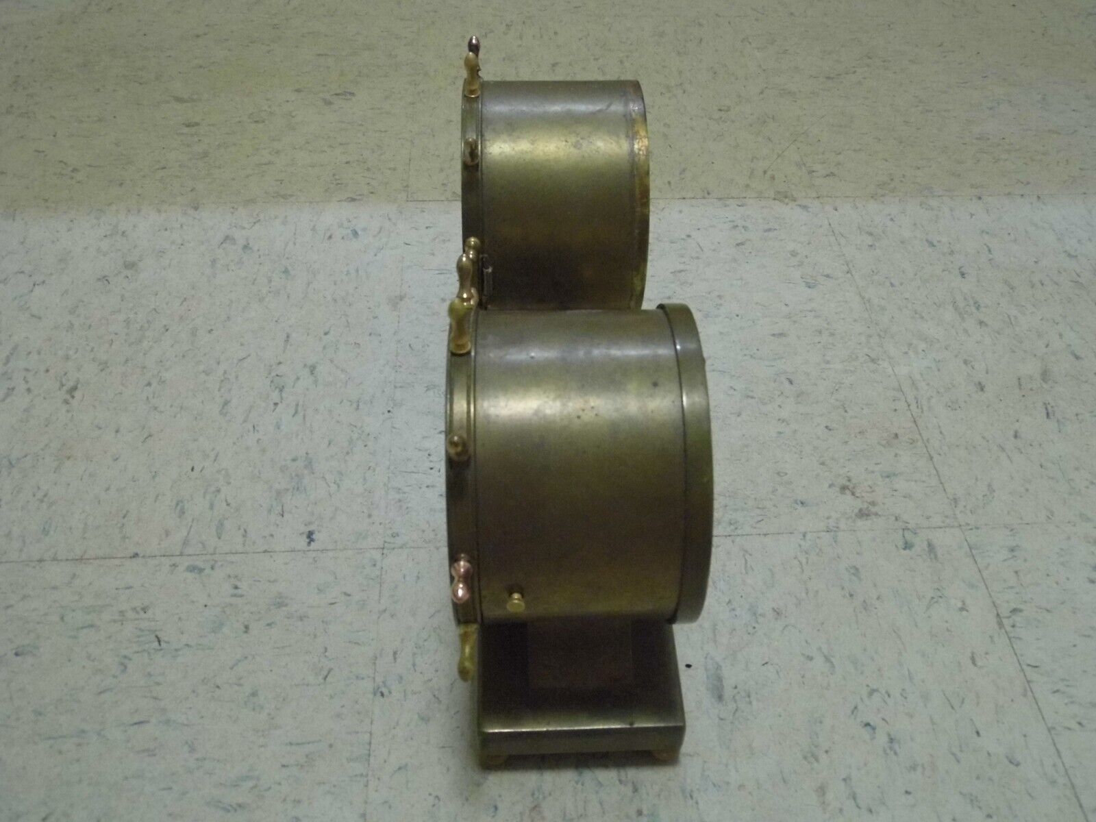 Waterbury Brass Ships Wheel Clock & Barometer Weather Station