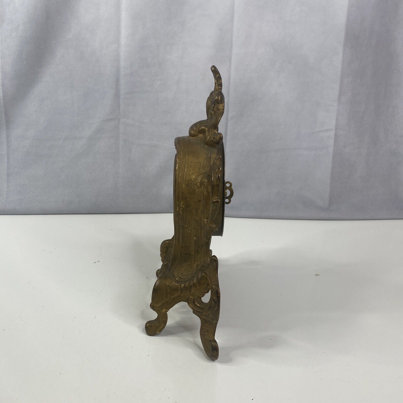 Early 1900's Brass Shelf Mantel Clock with Cherubs