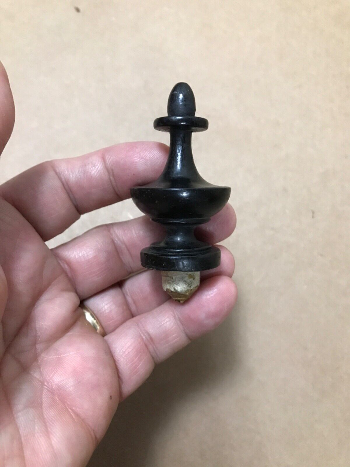 Ebony Finial Turned Clock or Bed 19th Century