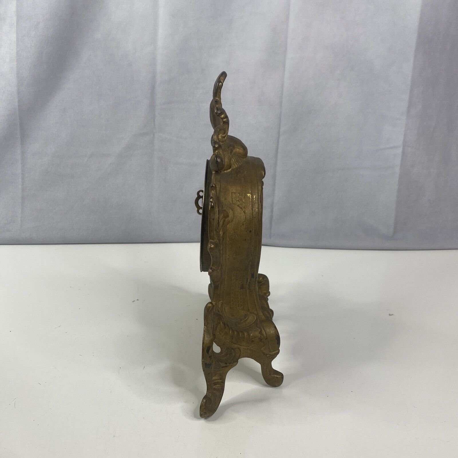 Early 1900's Brass Shelf Mantel Clock with Cherubs