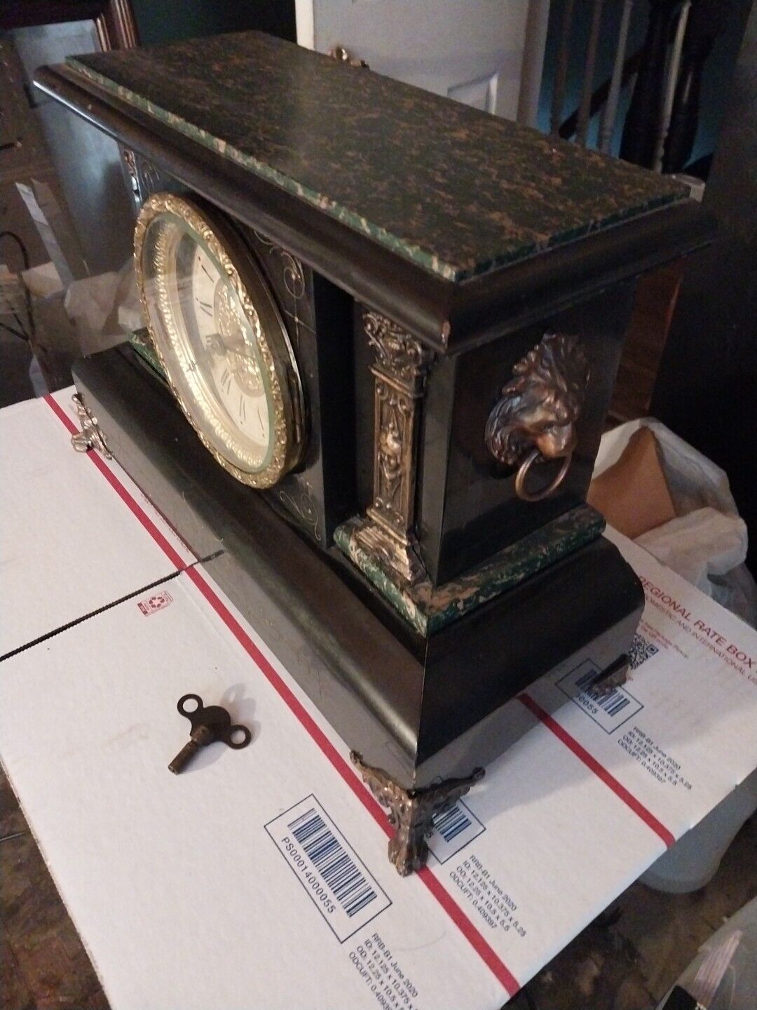 Late 19th Century Seth Thomas Black Mantle Clock