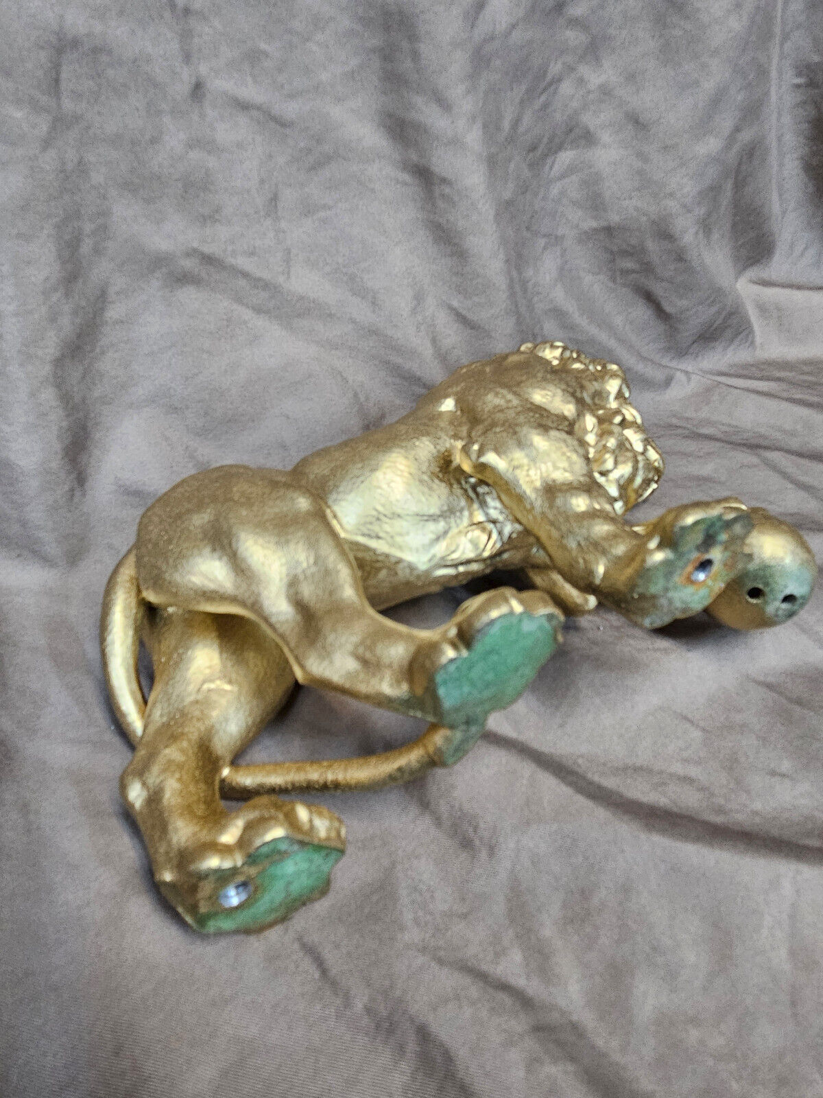 Antique Ansonia or Seth Thomas Clock with Lion Statue
