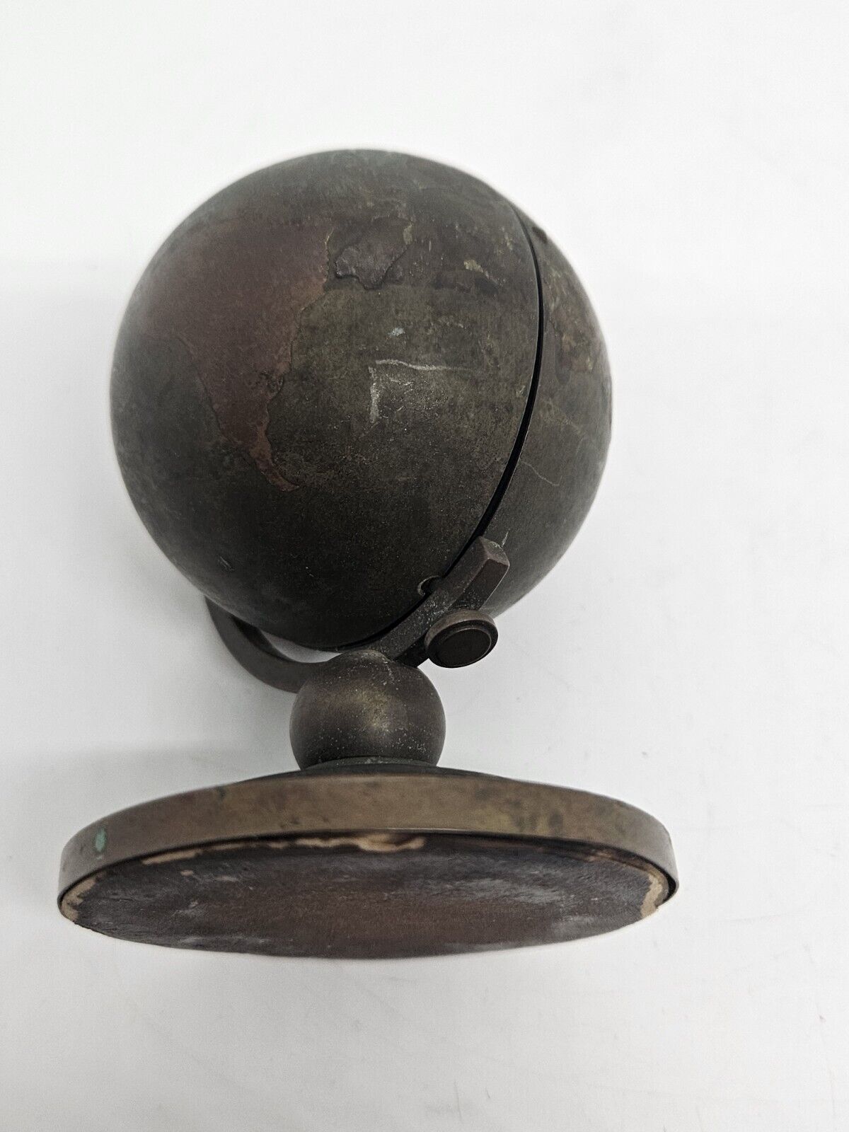 Europa Swiss Brass Globe Wind-Up Desk Clock