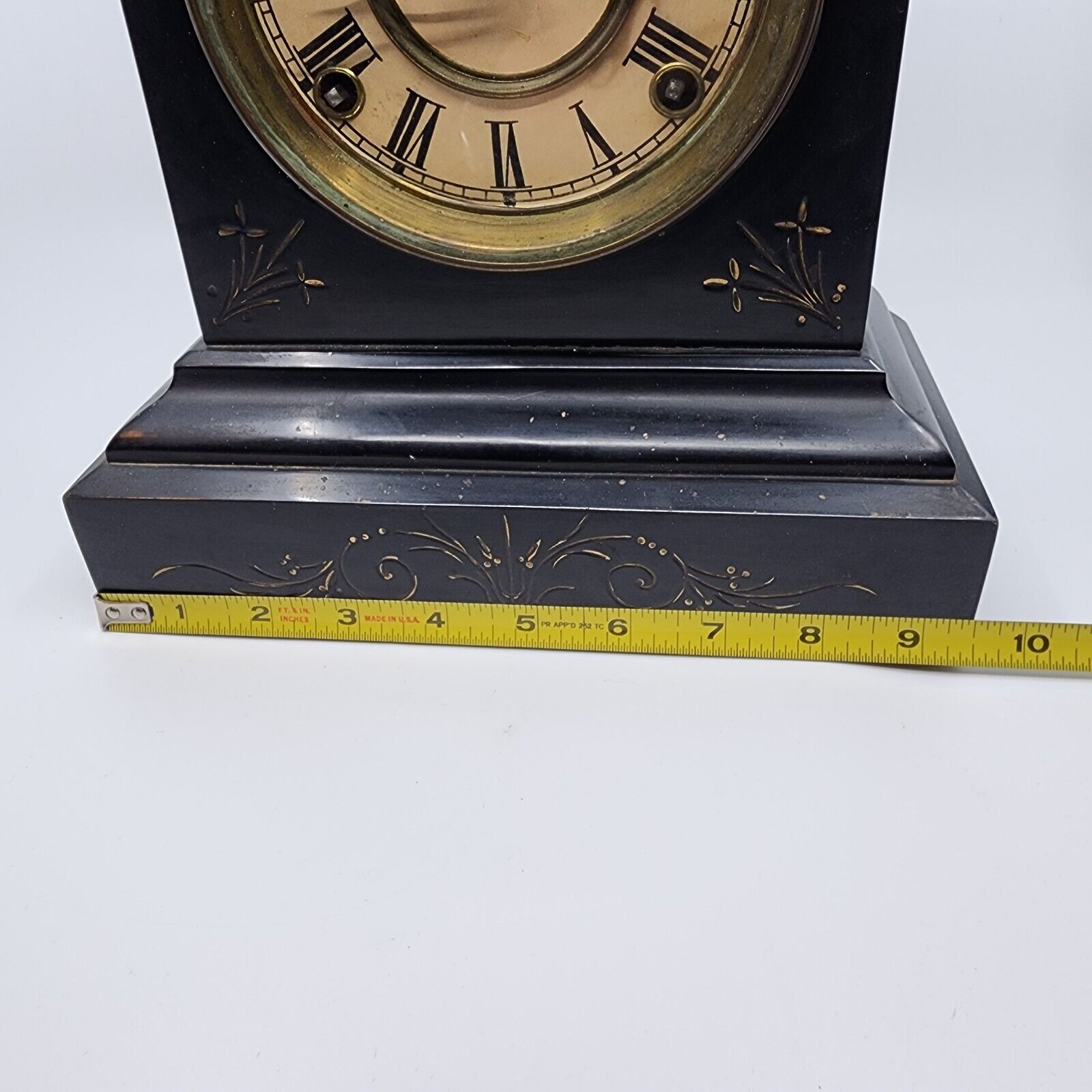 Antique Ansonia Cast Iron Mantle Clock Victorian Era