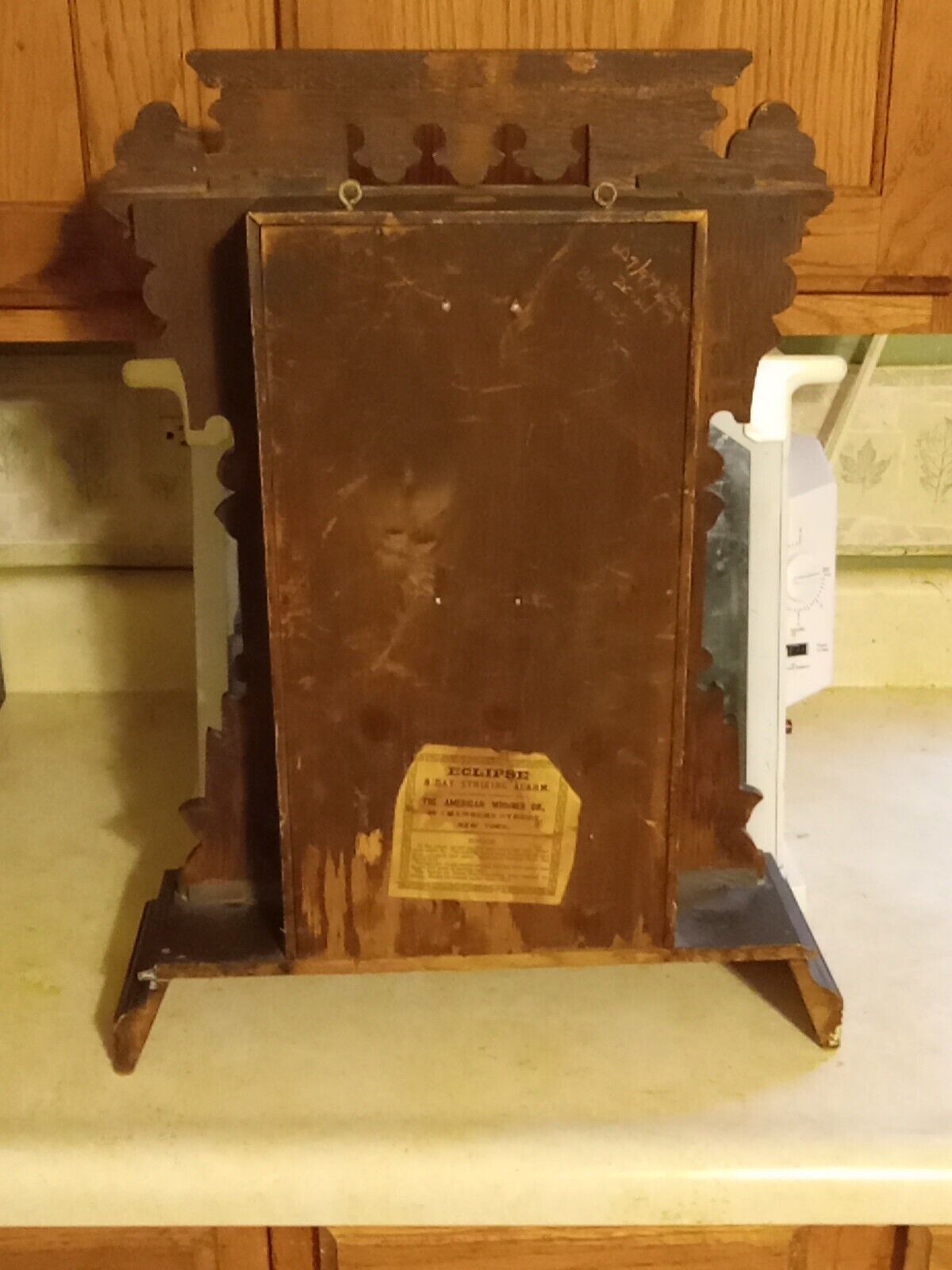 Antique American Wringer Co. Eclipse Kitchen Clock, Mid 1900s