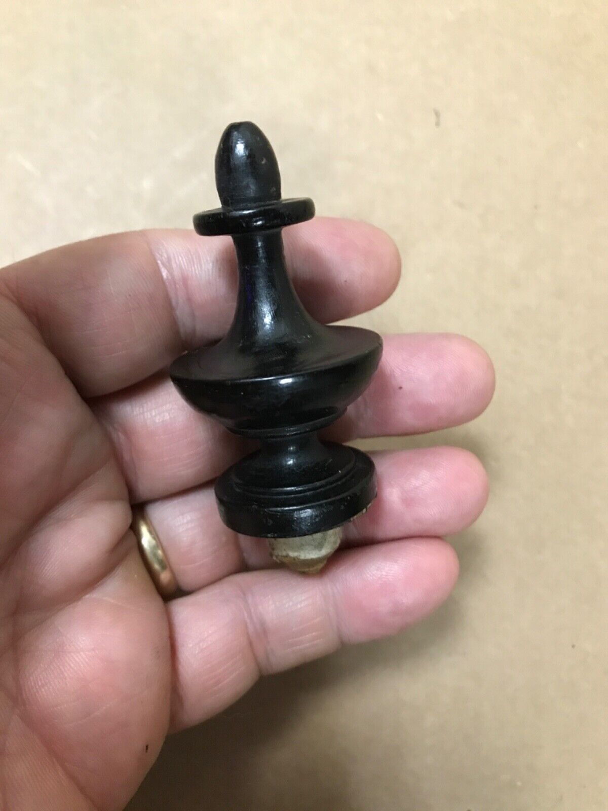 Ebony Finial Turned Clock or Bed 19th Century