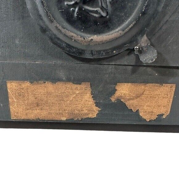 Late 1800's Black Lion Mantle Desk Clock