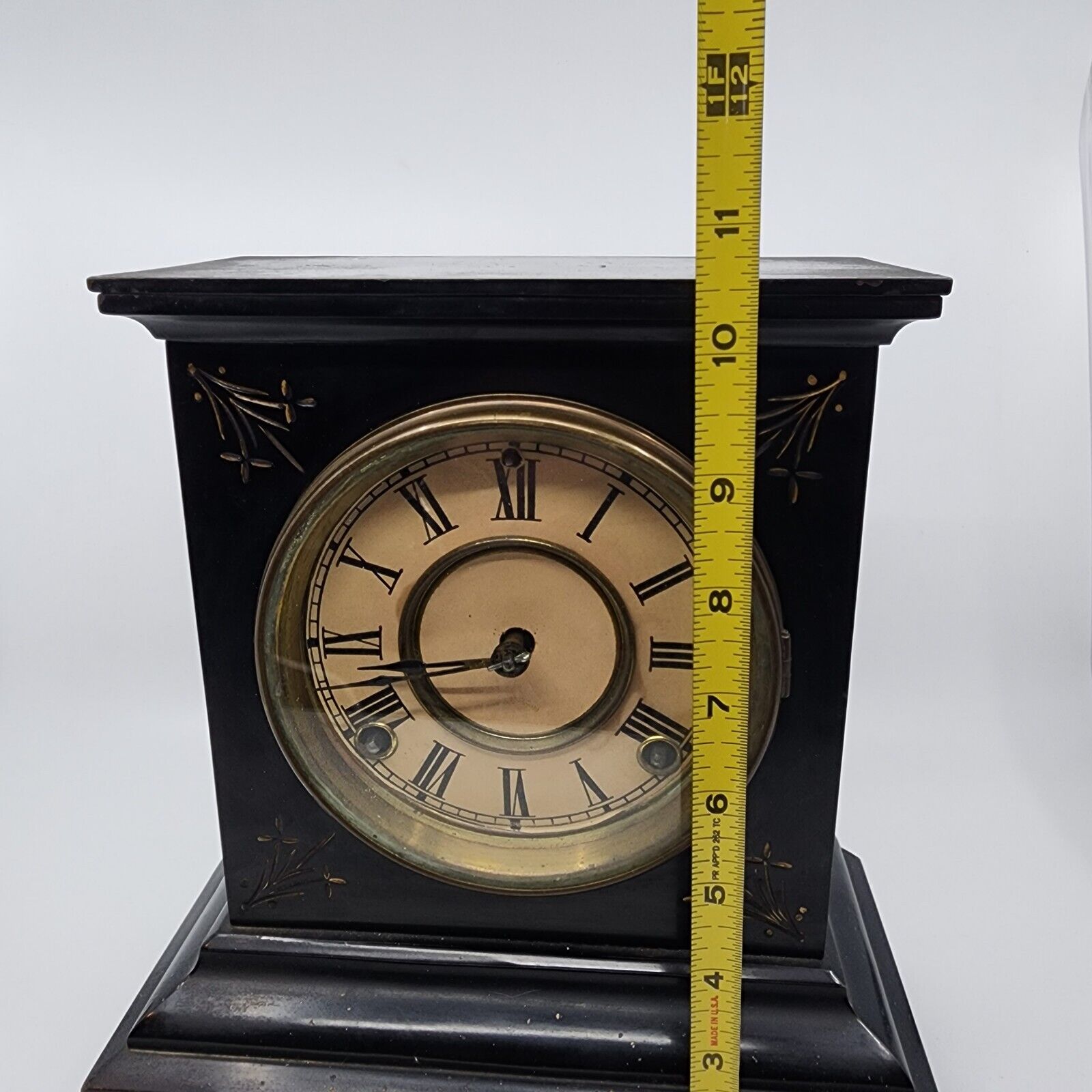 Antique Ansonia Cast Iron Mantle Clock Victorian Era