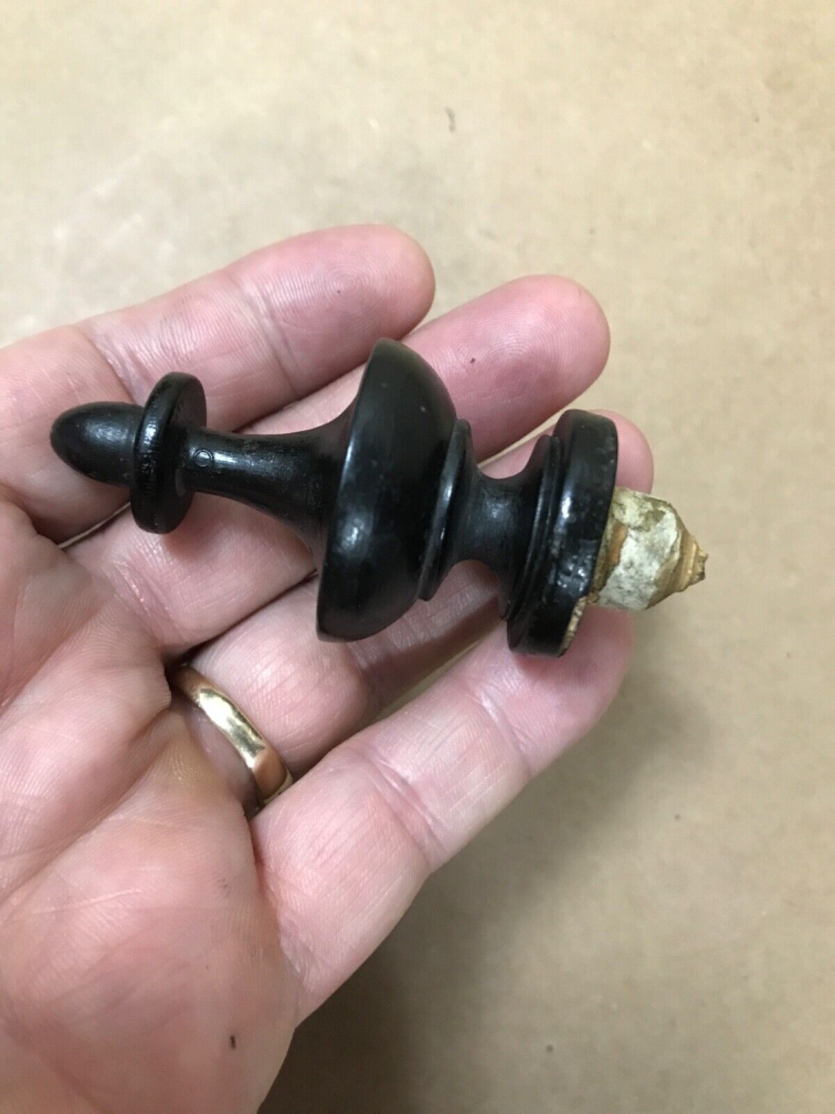 Ebony Finial Turned Clock or Bed 19th Century