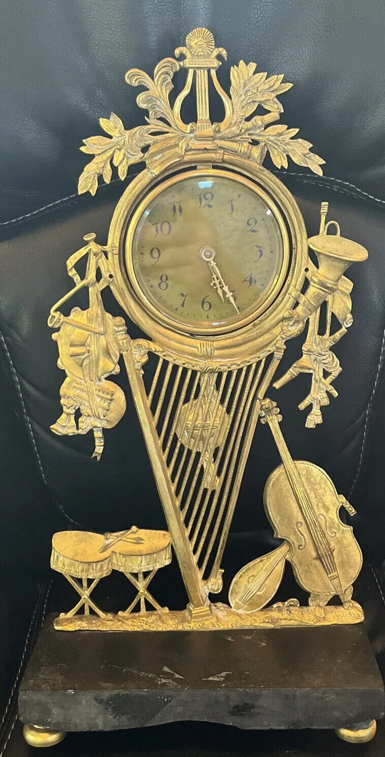 Musical Theme French Mantel Clock - Antique