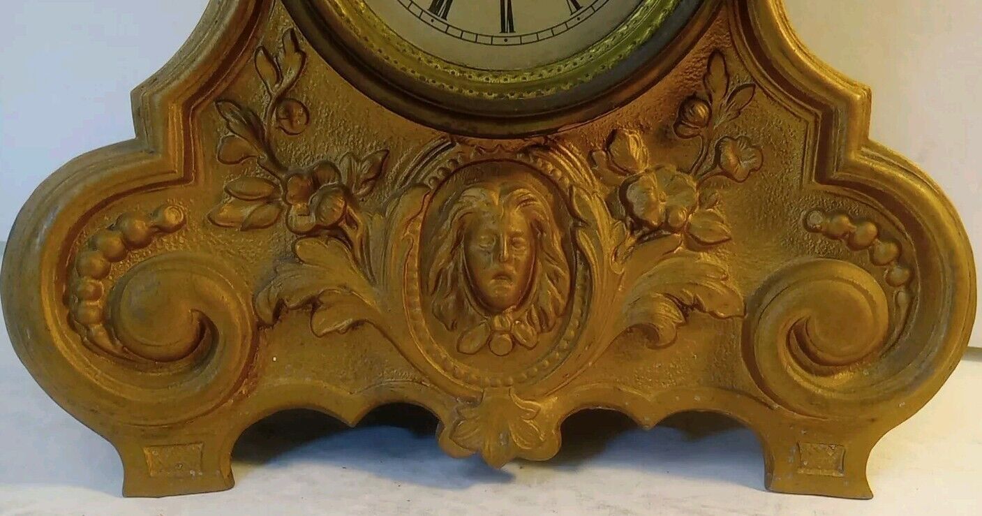 Terry Clock Co. Figural Statue Clock "Girl with Lamb