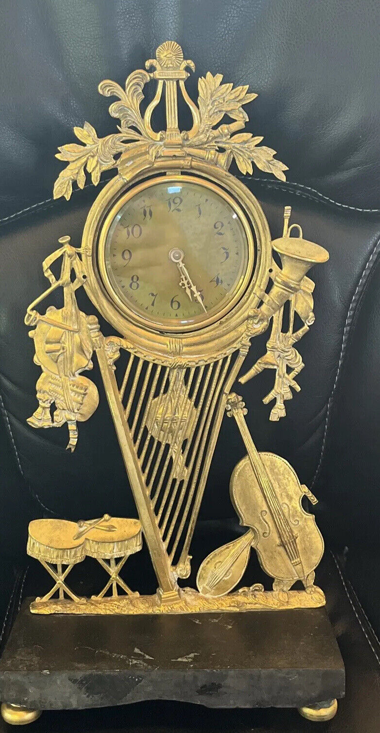 Musical Theme French Mantel Clock - Antique
