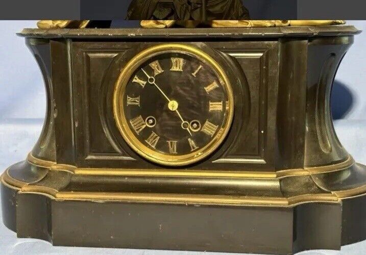 French Moreau Mantel Clock with Woman Figure