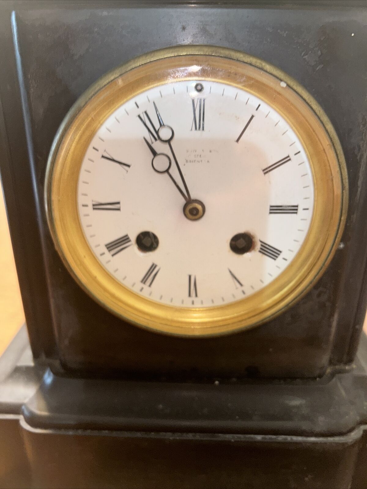 Antique Slate Mantle Clock from Old Steine, Brighton