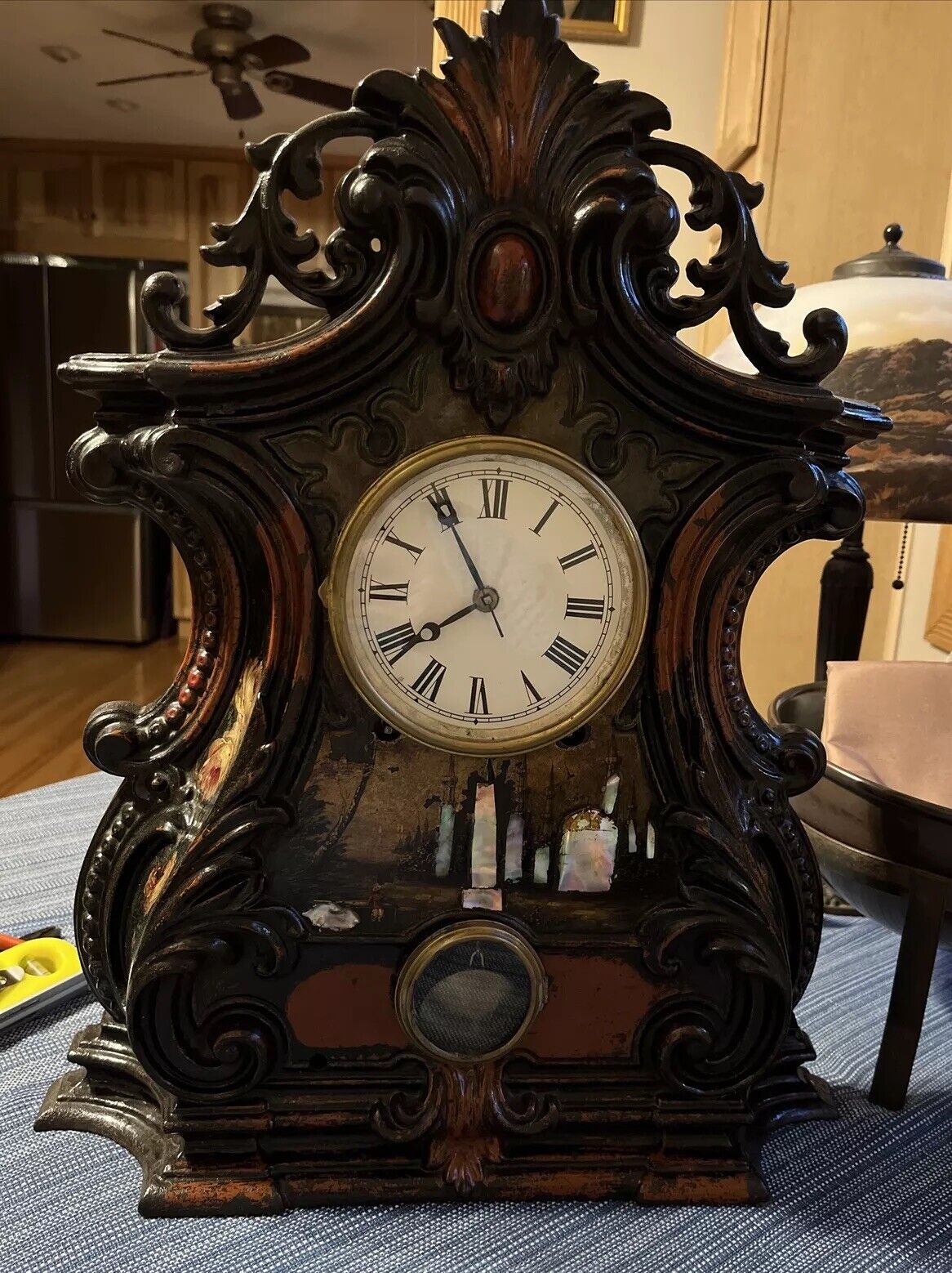Vintage Iron Mantel Clock