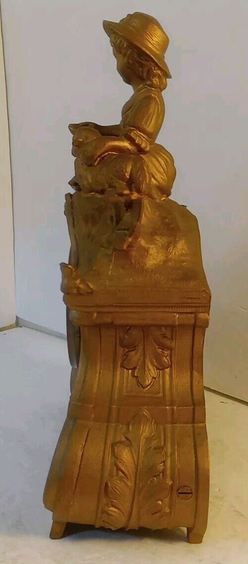 Terry Clock Co. Figural Statue Clock "Girl with Lamb