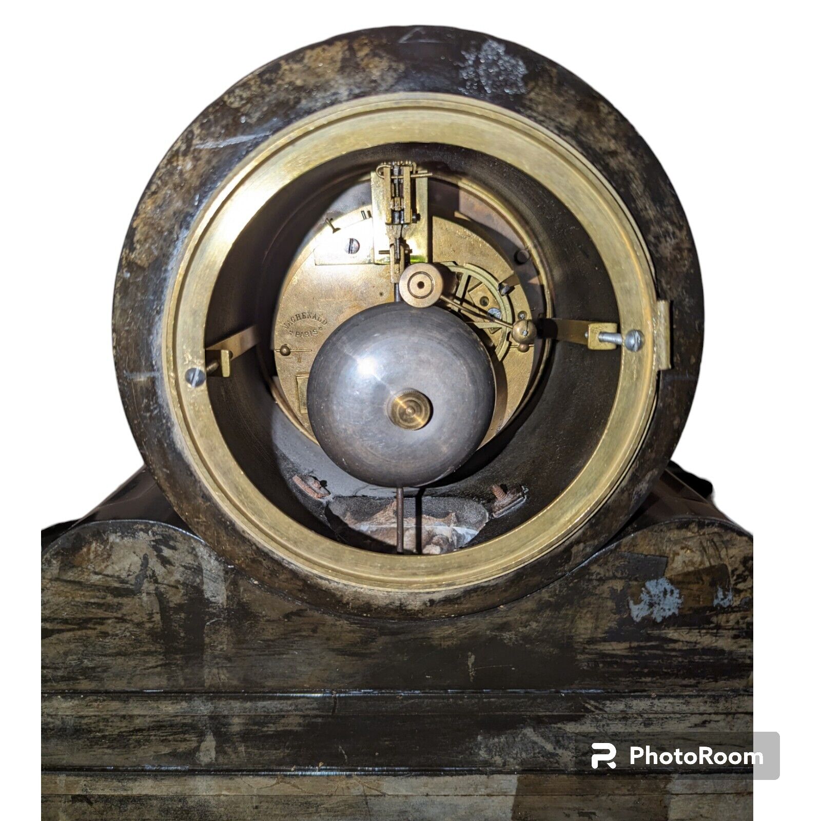 ✨ 1800s Machenaud Mantel Clock with Porcelain Face