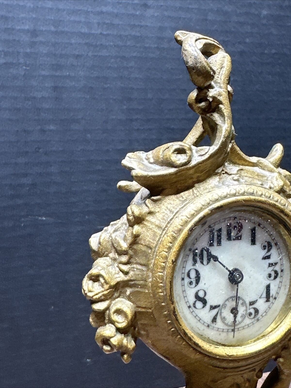 Bronze Cherub Clock for Table or Mantel Display