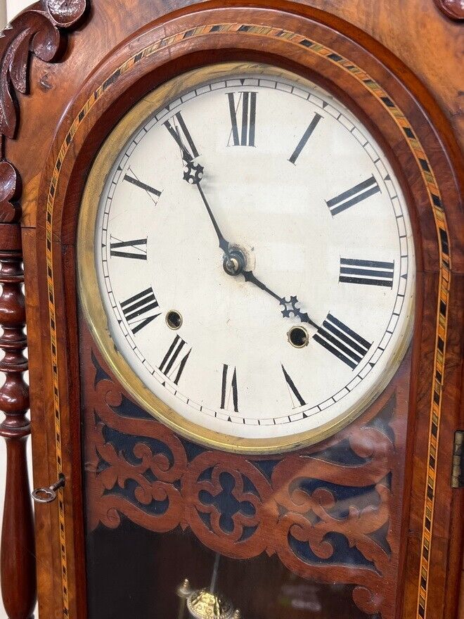 Antique E N Welch Drop Dial Wall Clock