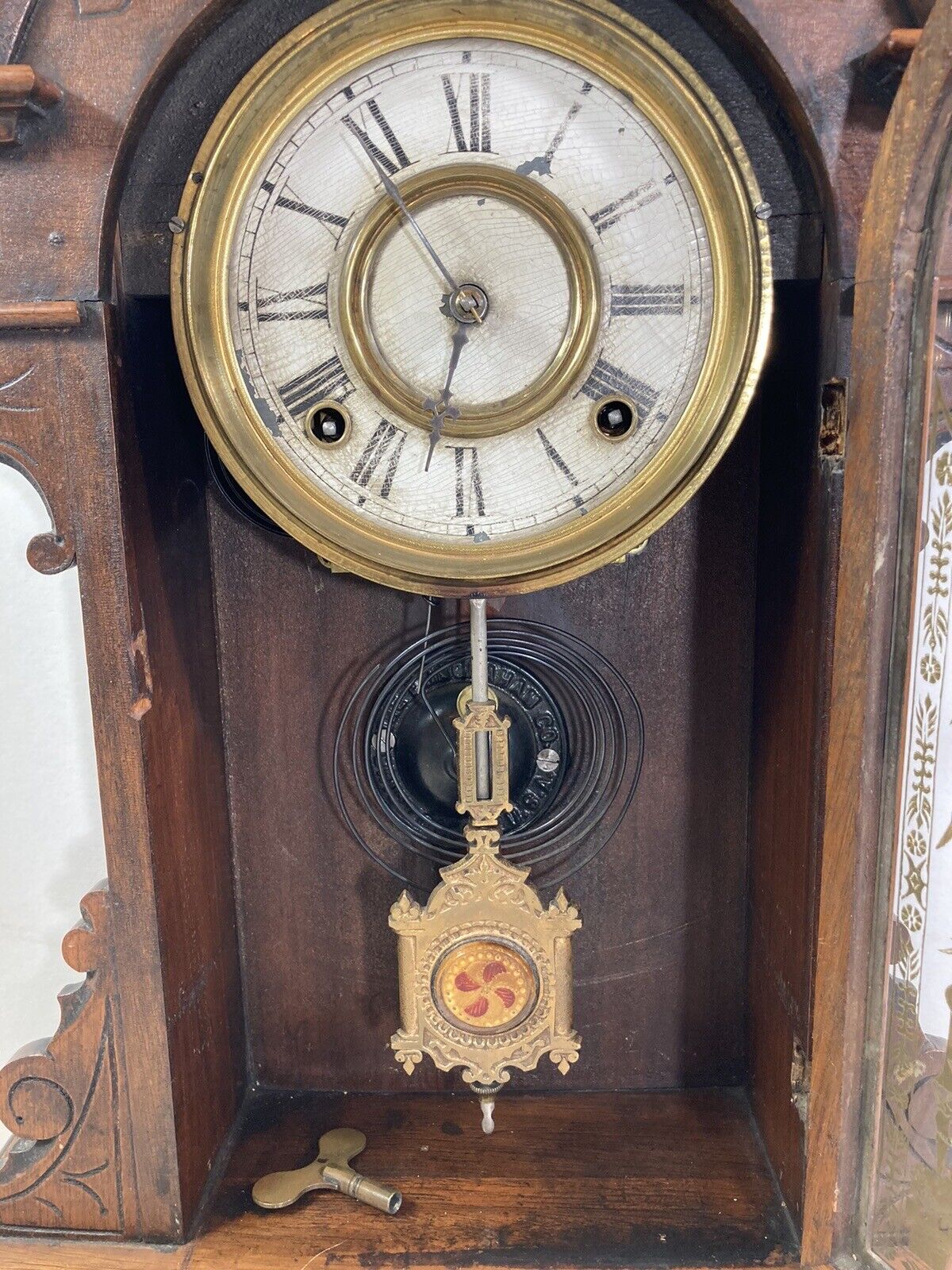 1800s E.N. Welch Mantel Clock Forestville Conn. for Parts/Repair