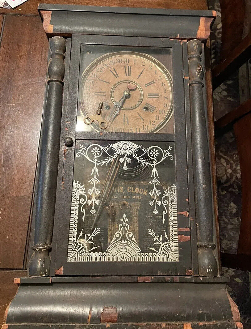 Late 1800s Antique Davis Clock Co. Columbus, Mississippi