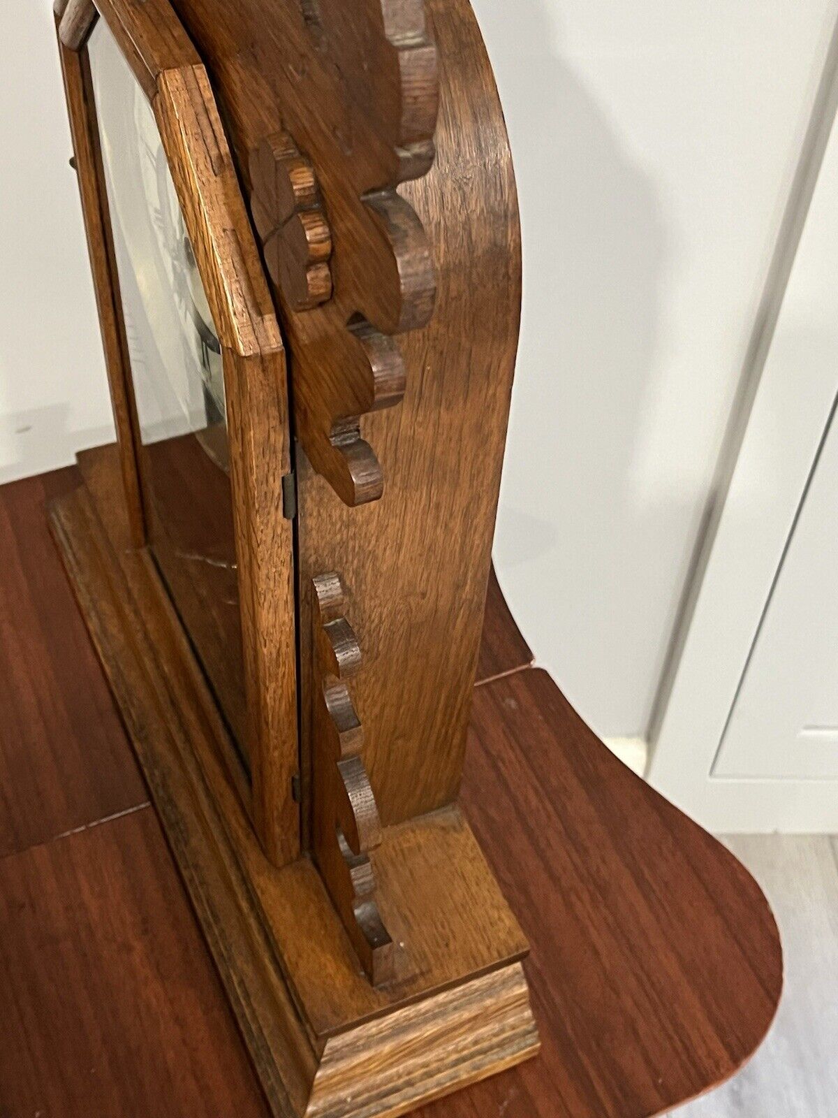 Restored 1800's Waterbury Victorian Shelf Mantel Clock Oak