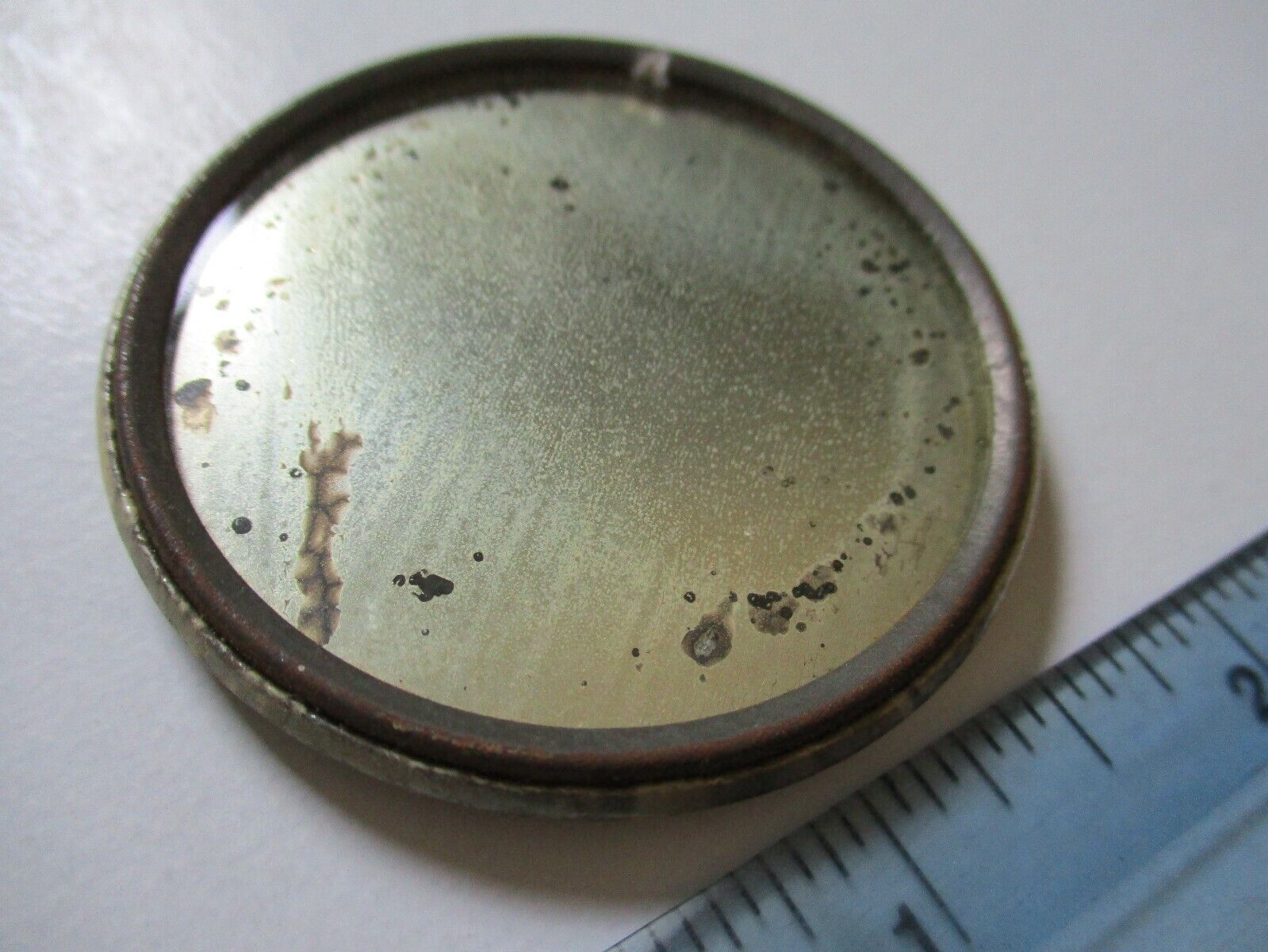 1900s Celluloid Photo Hand Pocket Mirror Vintage Antique