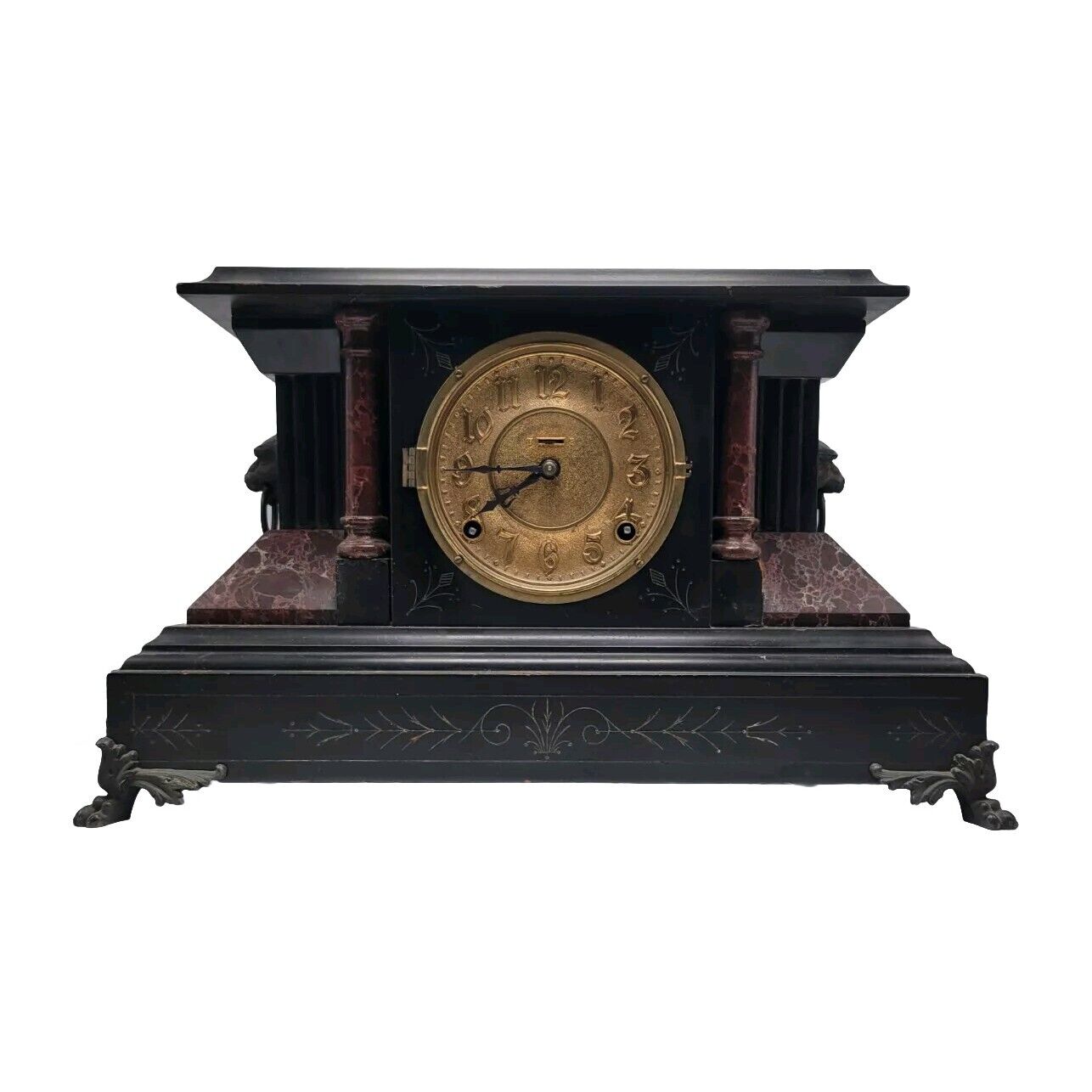 Ingraham 8 Day Gonging Mantle Clock circa 1800s
