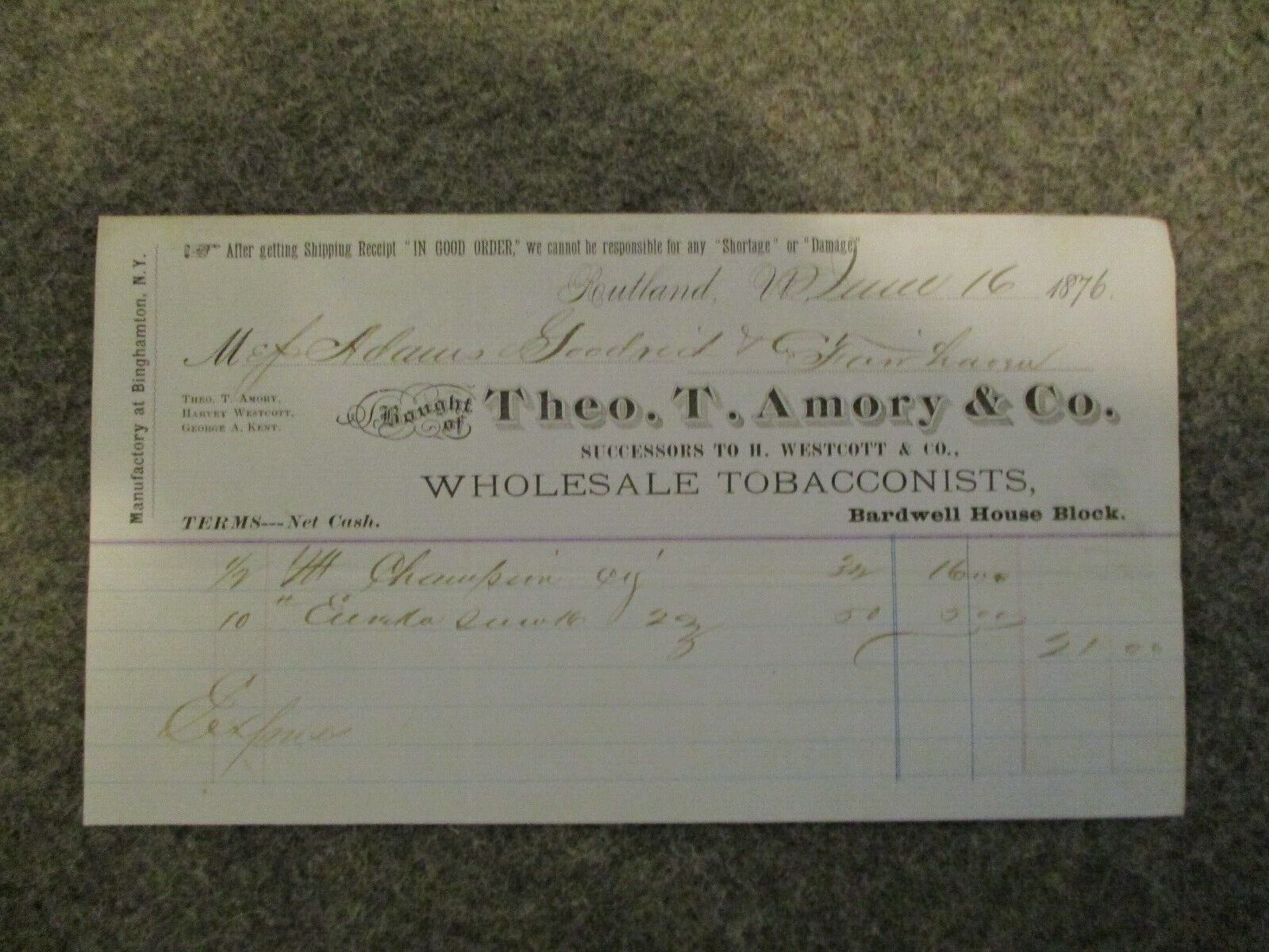 1800s antique lot: knives, clocks, jewelry, receipts, Indian logos
