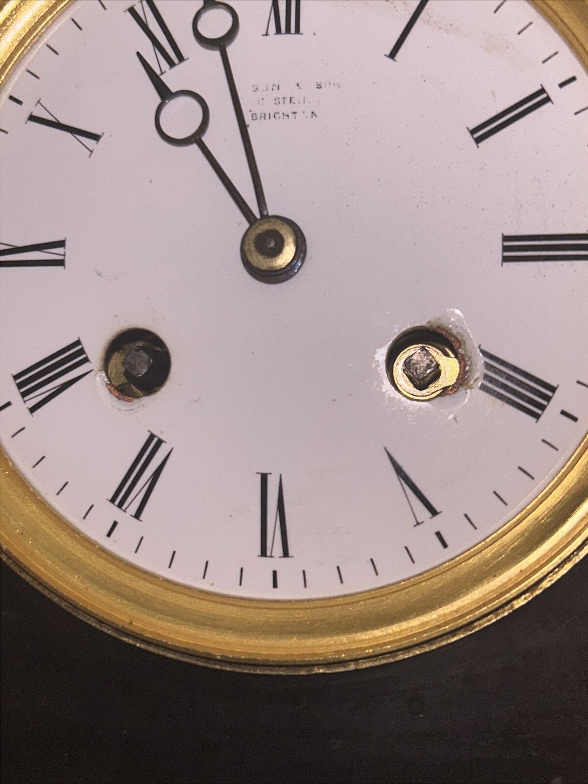 Antique Slate Mantle Clock from Old Steine, Brighton