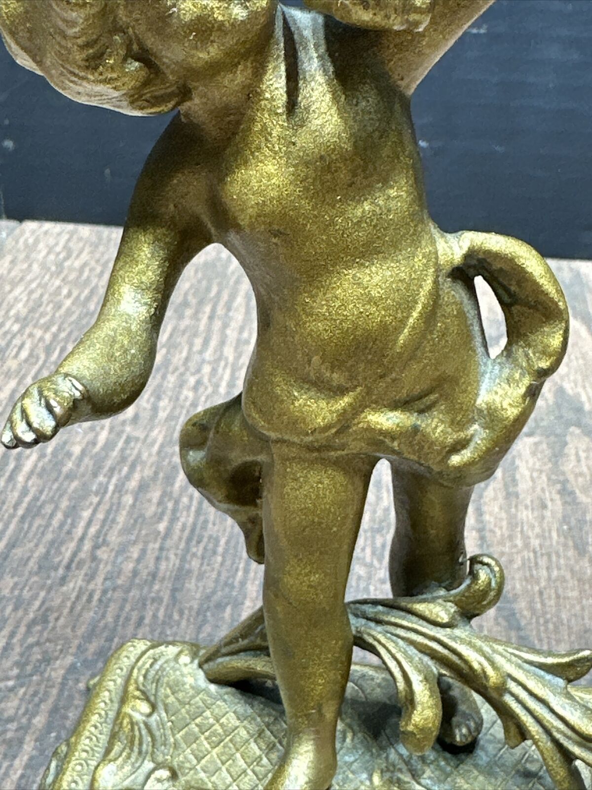 Bronze Cherub Clock for Table or Mantel Display