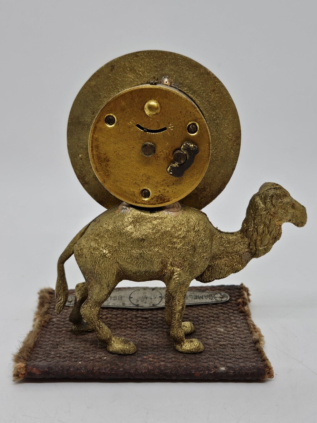Ansonia "Camel Brand Belting" Victorian Advertising Clock 1800s