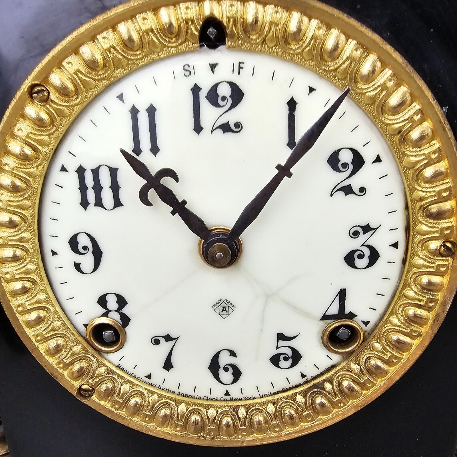 Antique Ansonia Heavy Mantle Clock with Columns/Pendulum