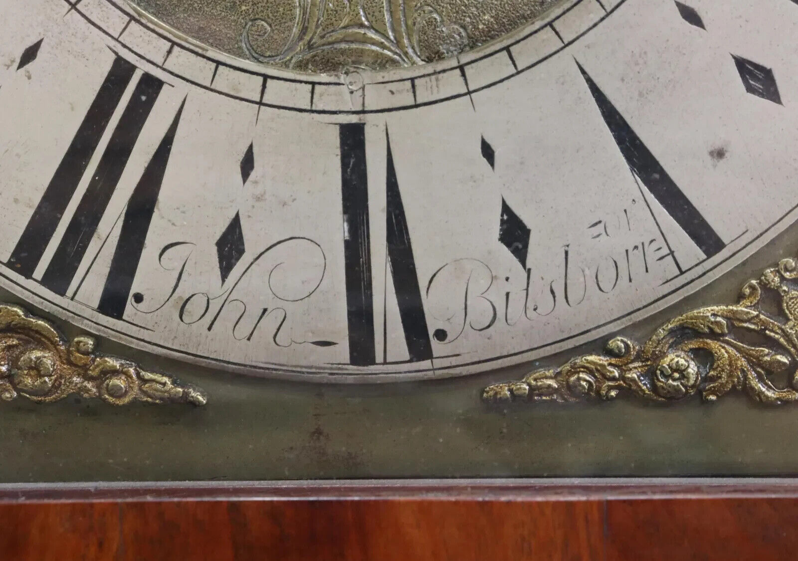 Georgian Period Mahogany Wall Clock with Crest
