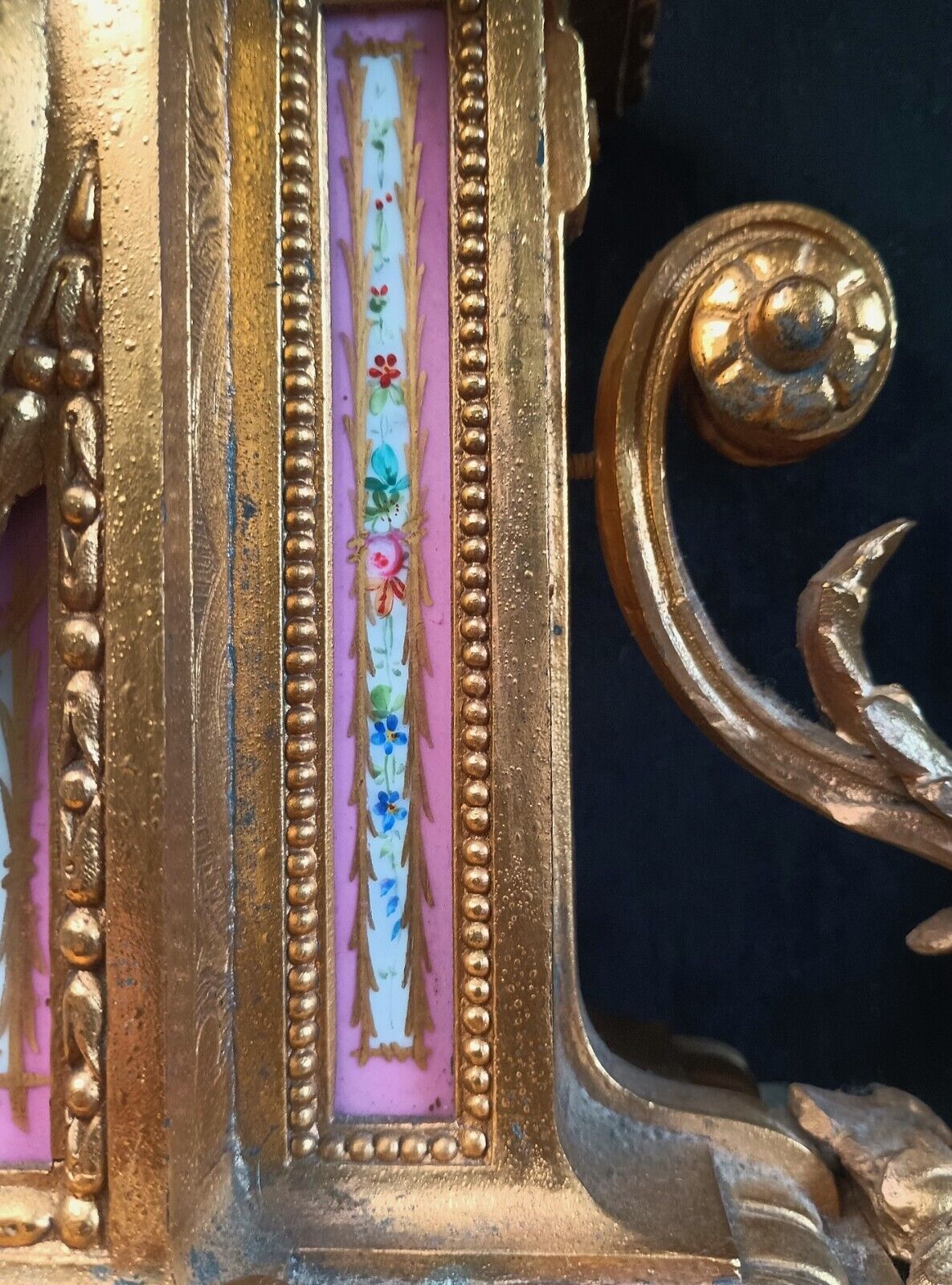 1800s Japy Freres Mantel Clock, Sevres Panels