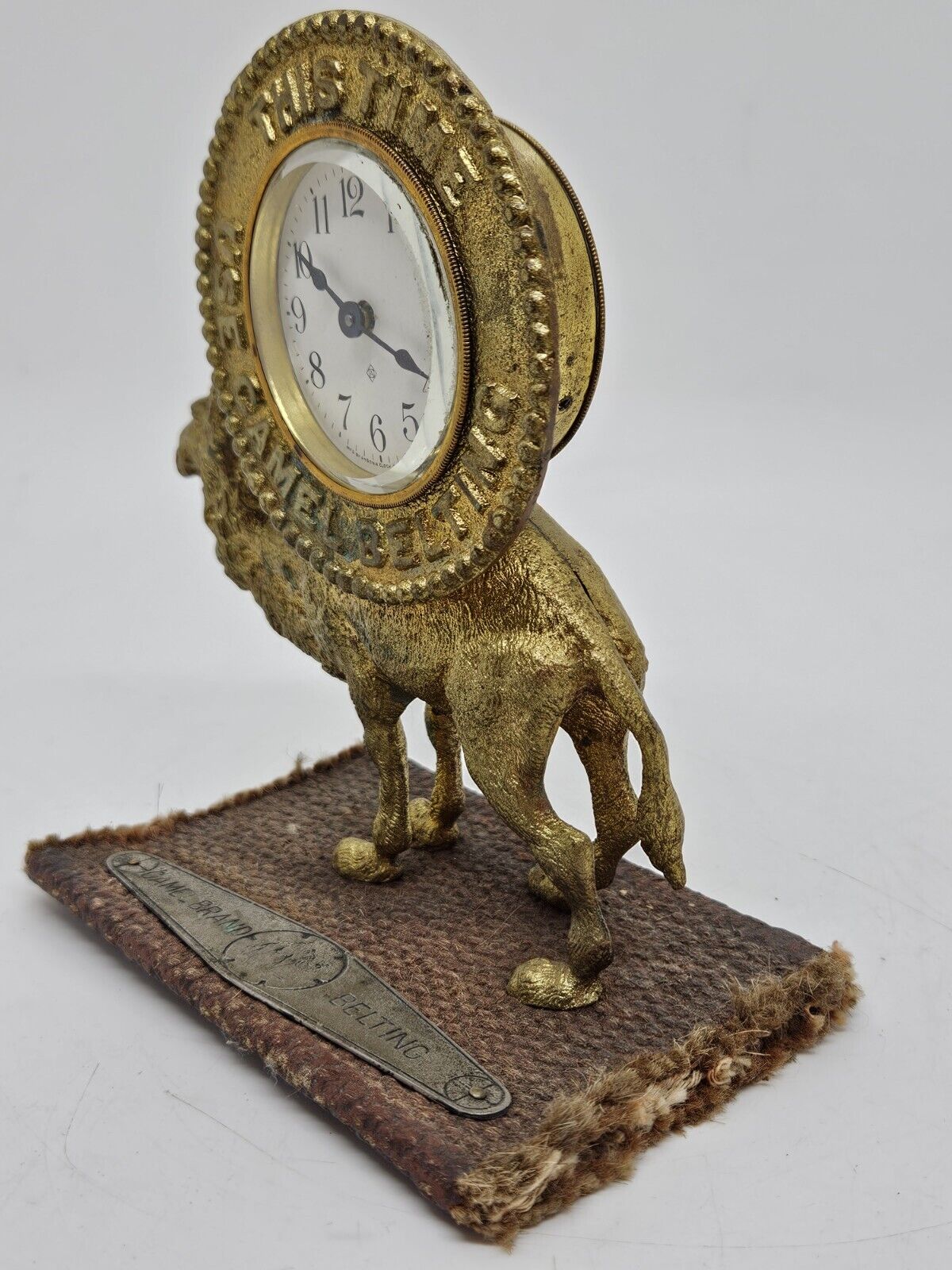 Ansonia "Camel Brand Belting" Victorian Advertising Clock 1800s