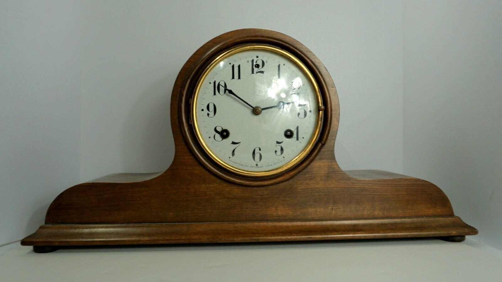 Late 1800s Mahogany Waterbury Mantle Clock, Time & Strike