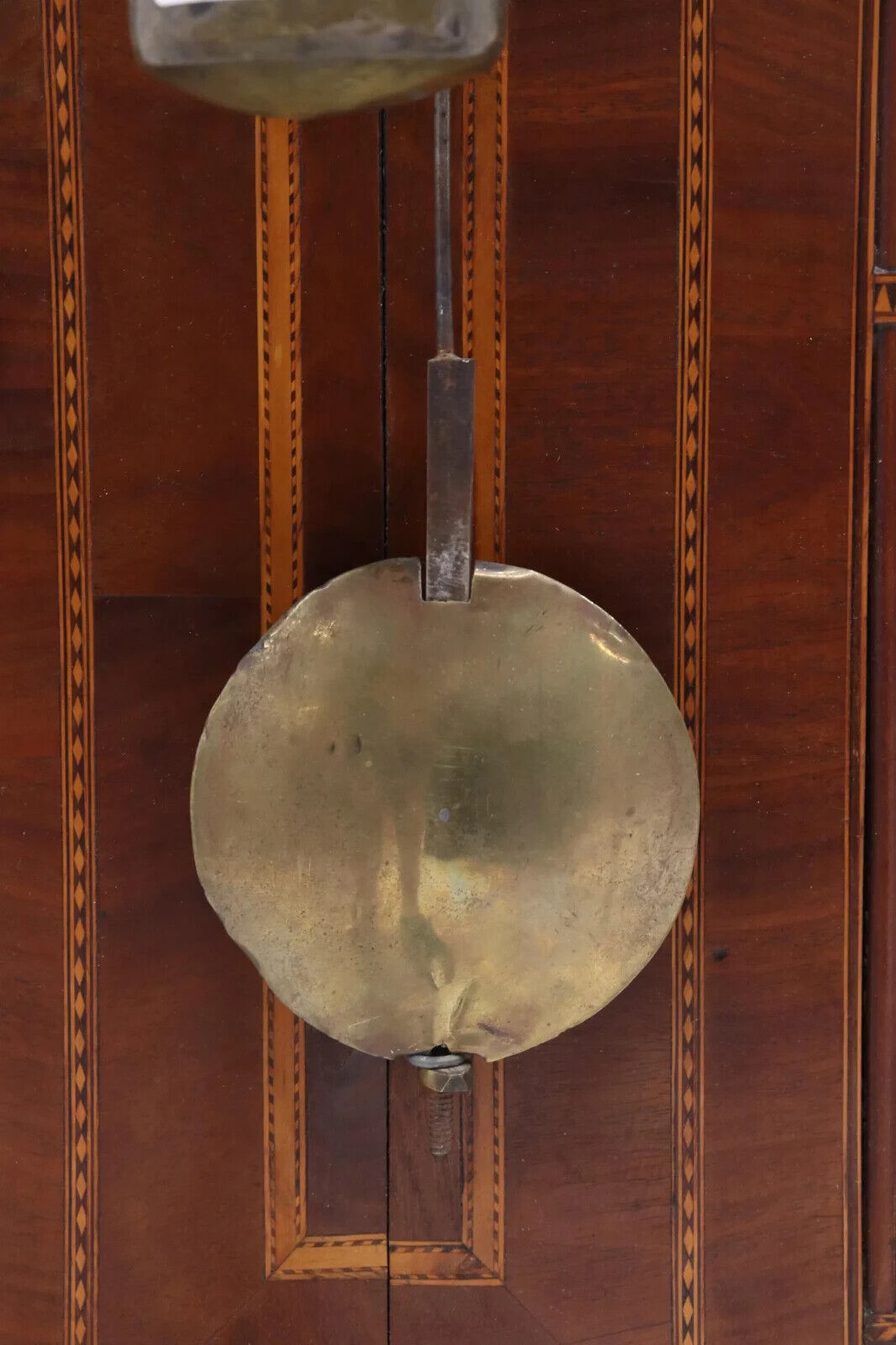 Georgian Period Mahogany Wall Clock with Crest