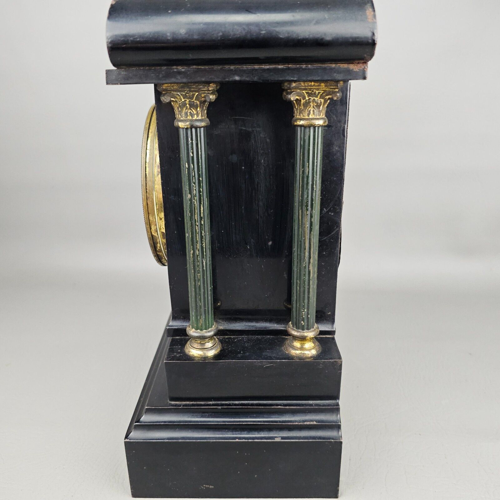 Antique Ansonia Heavy Mantle Clock with Columns/Pendulum