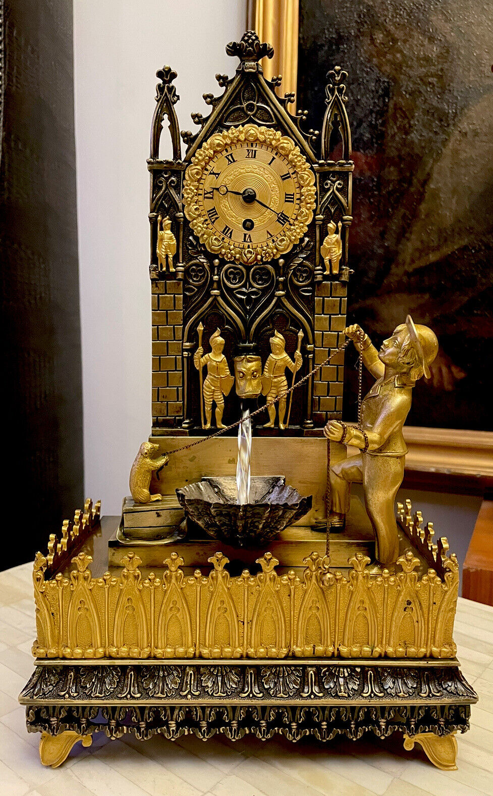 1800s French Bronze Automaton Animation Clock - Rare