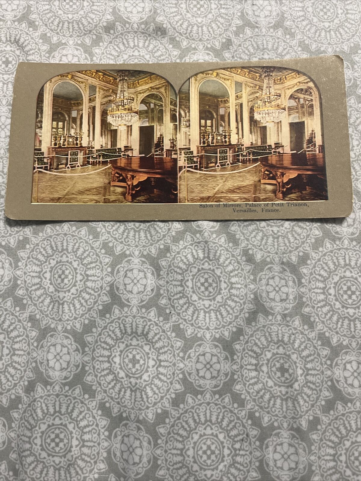 Antique 1900's Palace Petit Trianon France Stereoview Mirror