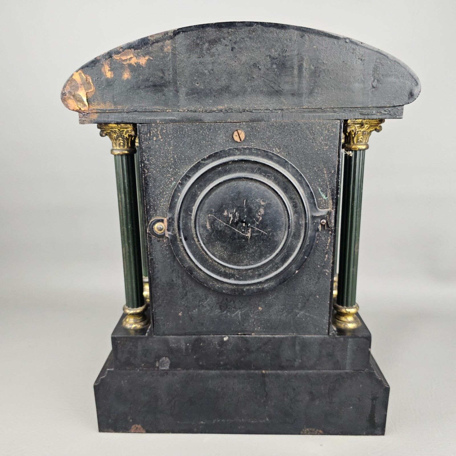 Antique Ansonia Heavy Mantle Clock with Columns/Pendulum